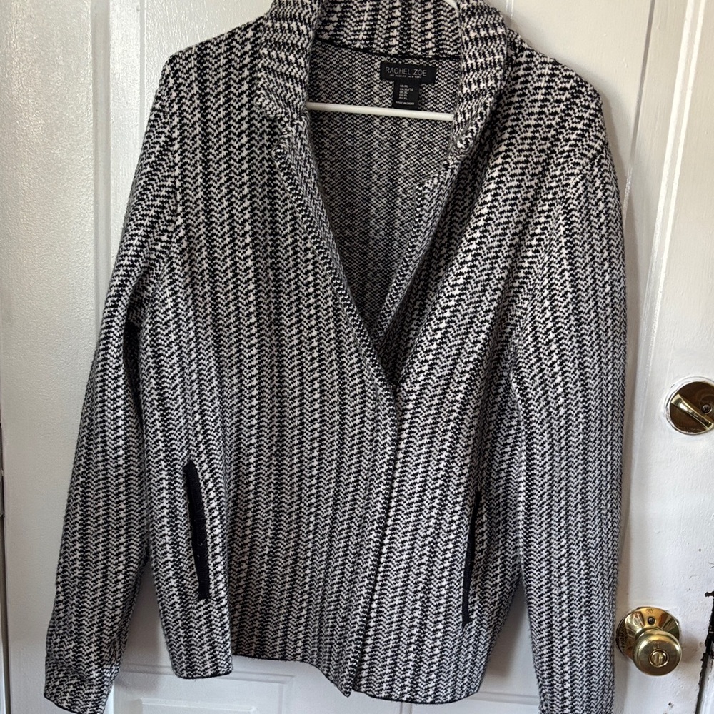 Rachel Zoe Monochrome Herringbone Blazer Jacket